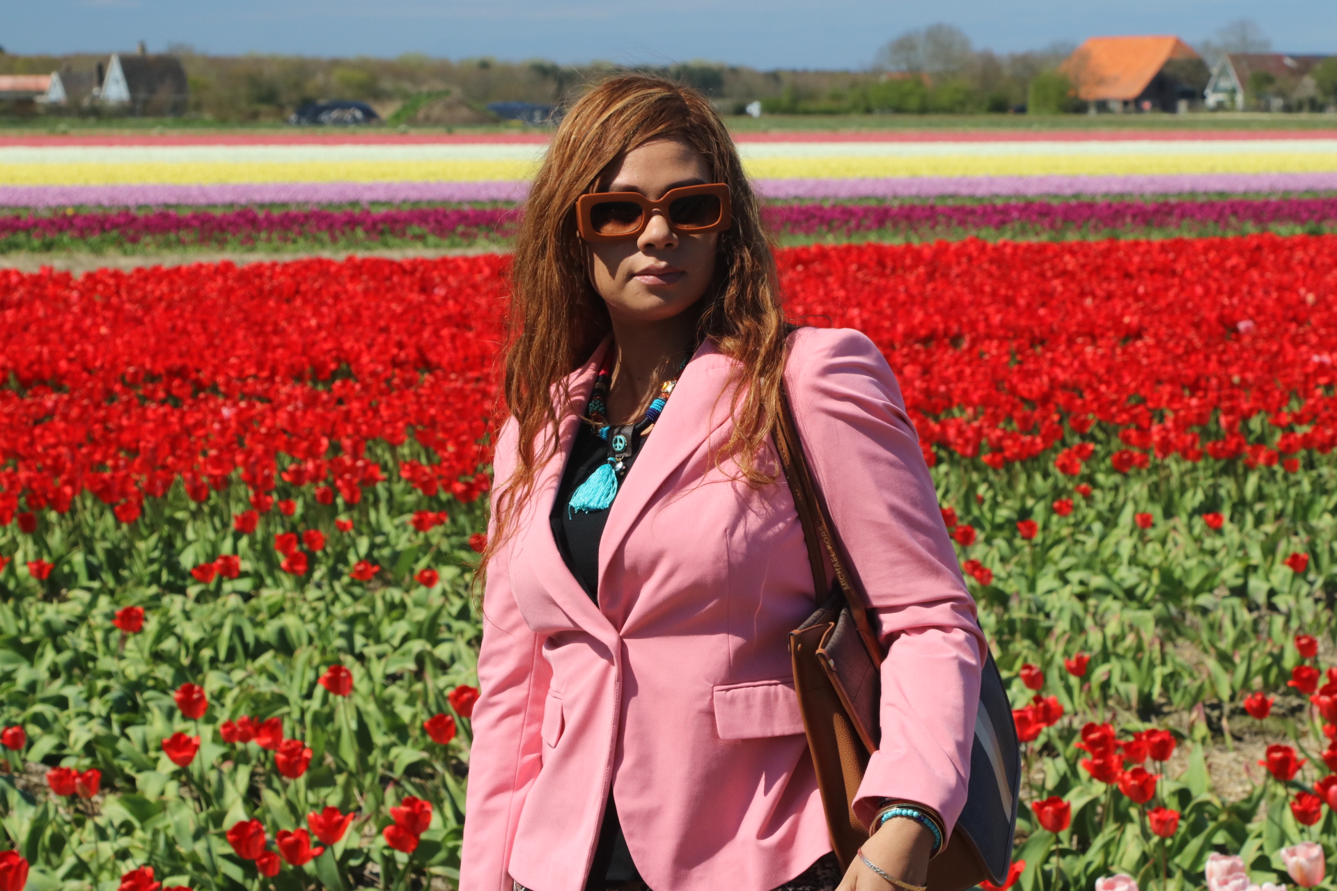 Flower fields Texel- Fashion- The Tropical Diva- Travel- Pink blazer- The Netherlands